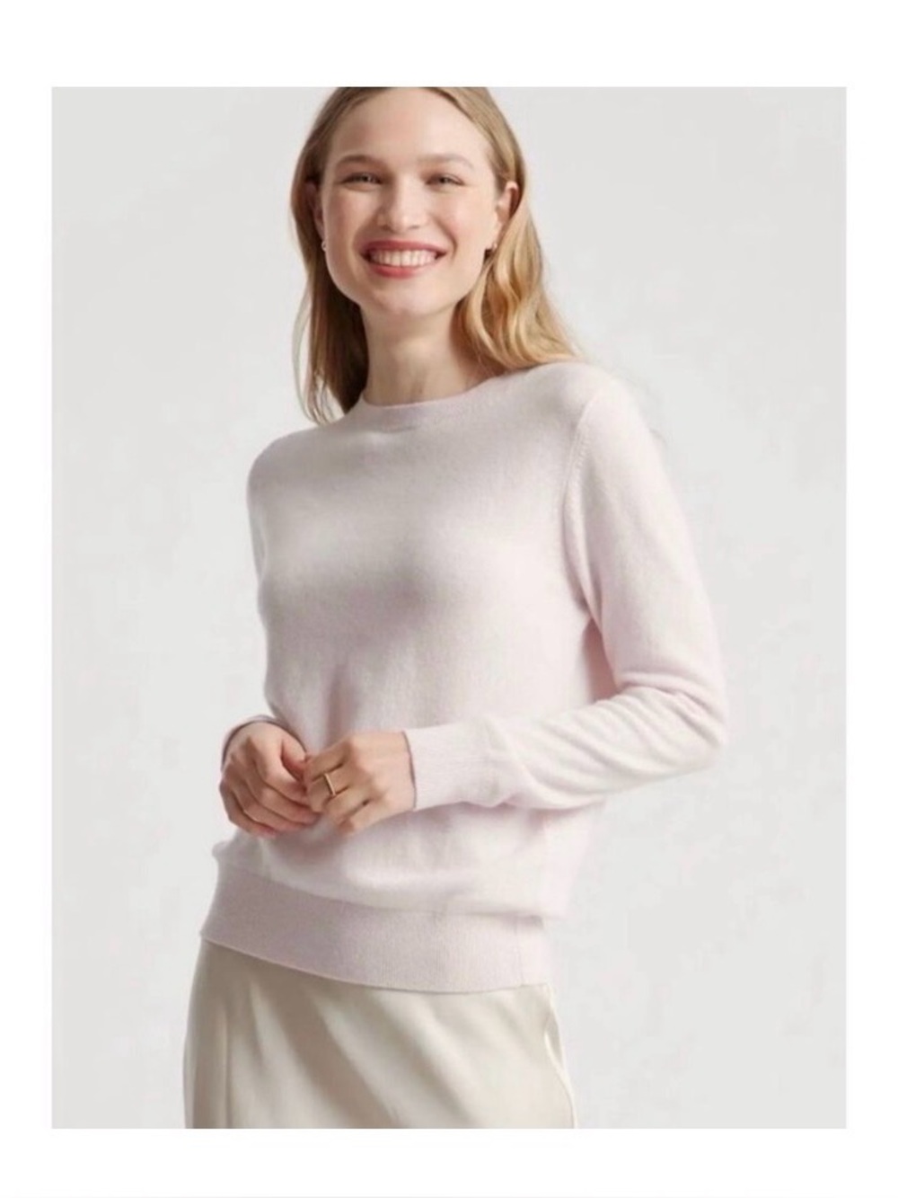 ✰ baby pink quince crewneck 100% cashmere sweater ✰